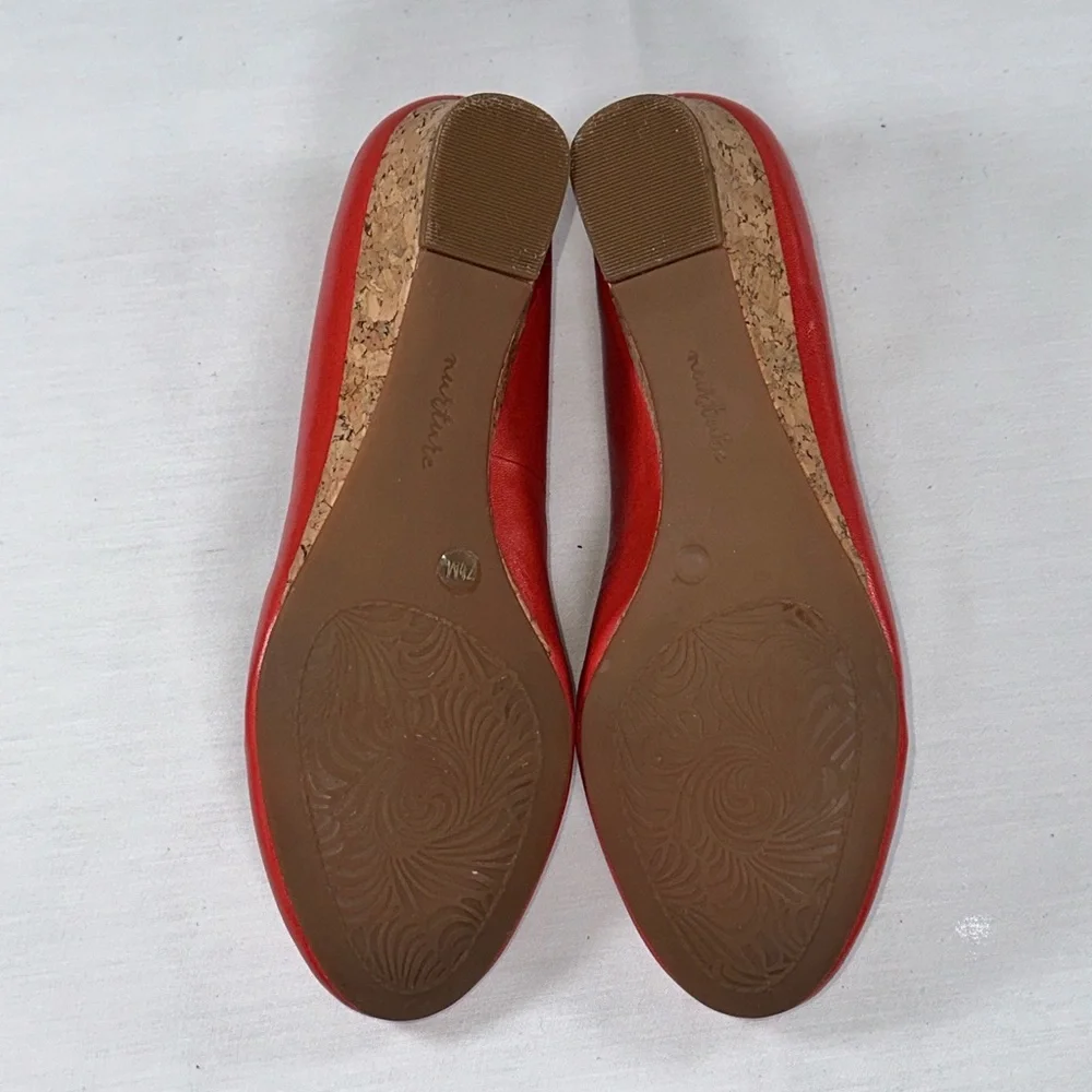 Nurture by Lamaze Deon Red Leather Cork Wedge Pump Office Comfort Women Size 7.5